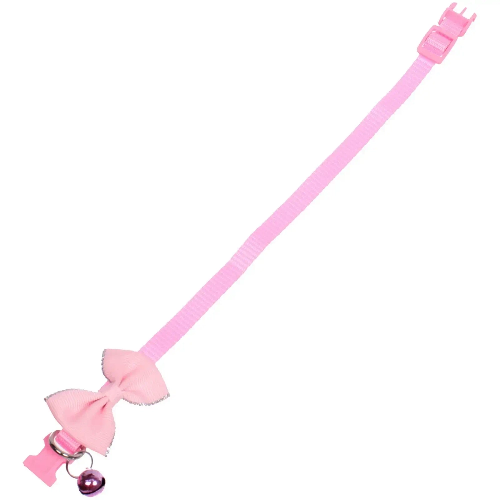 Ошейник с колокольчиком 1*19-32см «Zoo City-Классическая бабочка» микс цветов (минивложение 12шт)