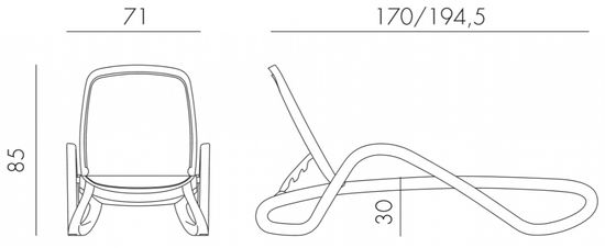 Шезлонг-лежак пластиковый Alfa цвет тортора/белый Nardi Италия