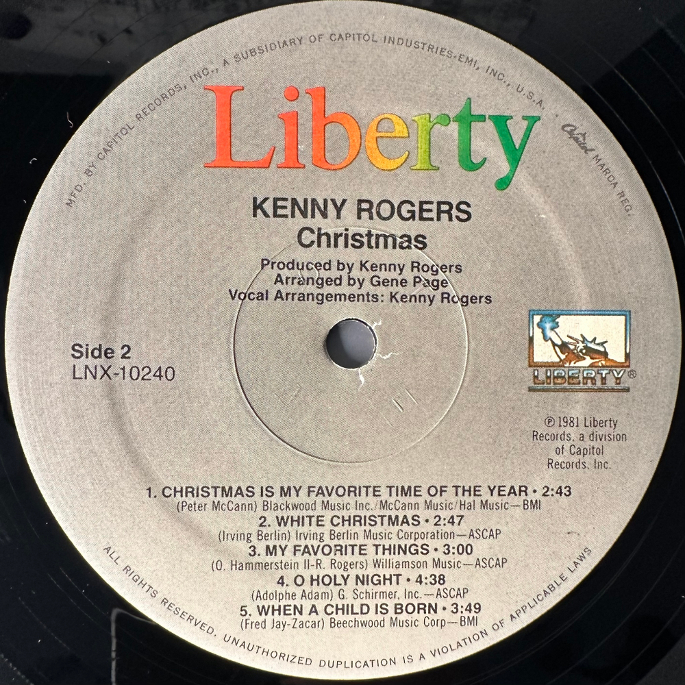 Kenny Rogers ‎– Christmas (США 1984г.)