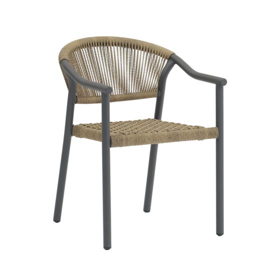 Стул уличный, металический Wind светло-коричневый серые ножки