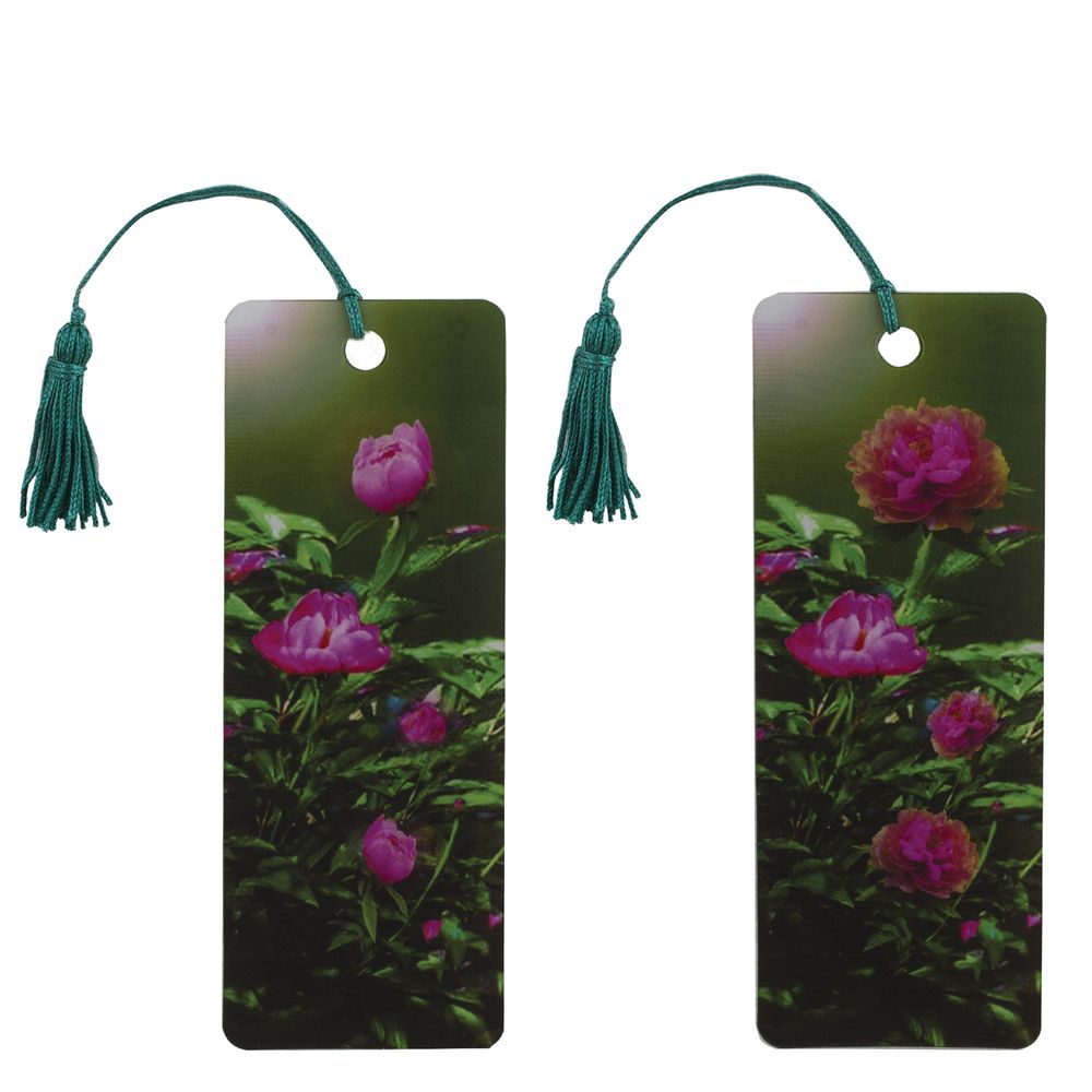 Закладка для книг с линейкой, 3D-объемная, BRAUBERG "Цветы", с декоративным шнурком, 128099