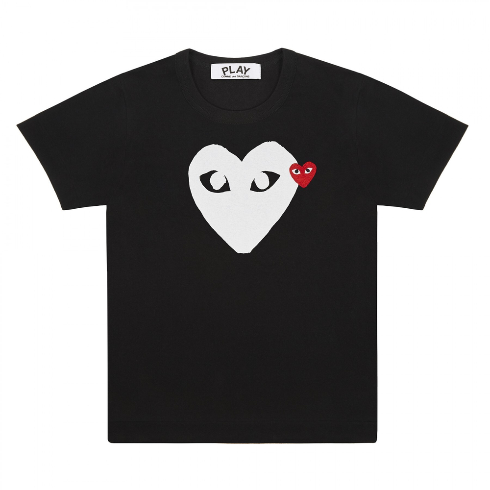 COMME DES GARCONS PLAY ФУТБОЛКА МУЖСКАЯ ЧЕРНАЯ/БЕЛОЕ СЕРДЦЕ