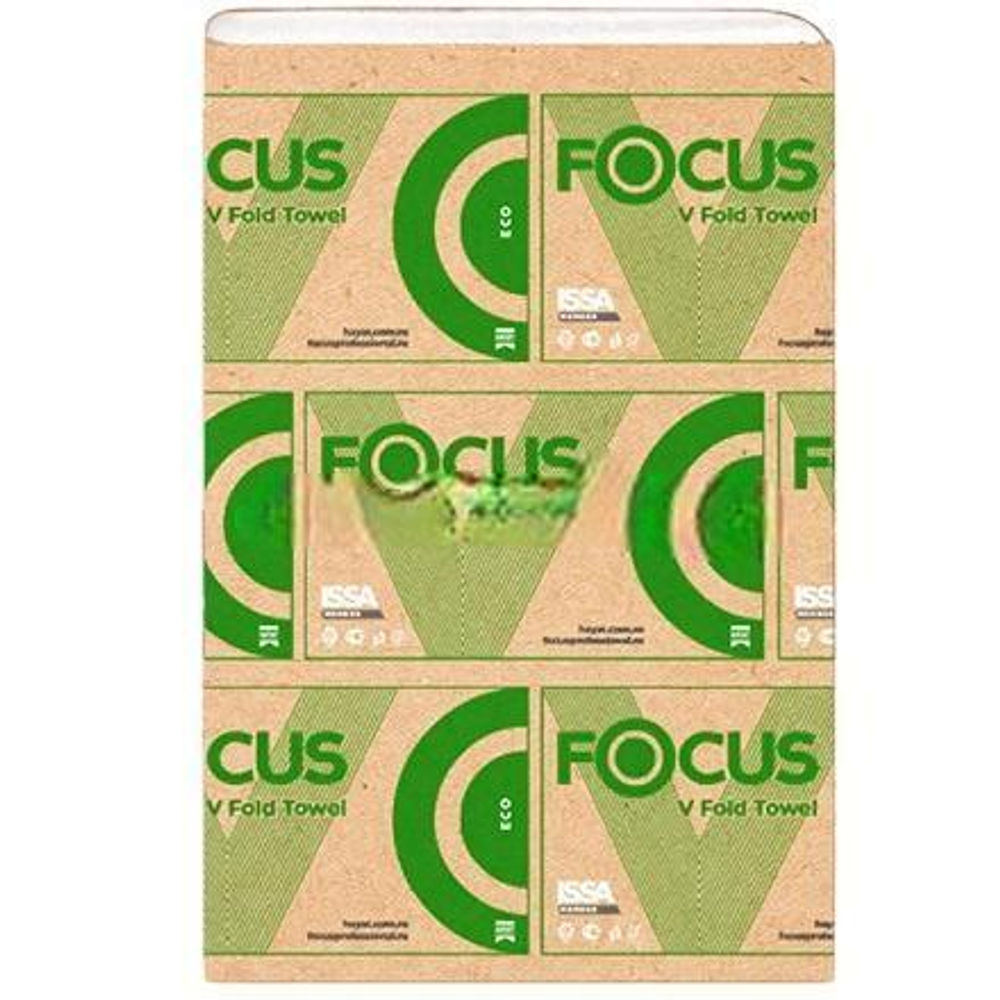 Полотенца бумажные V-сложение 1сл. (250 л.) FOCUS ECO (1/15 пачек) 5083742