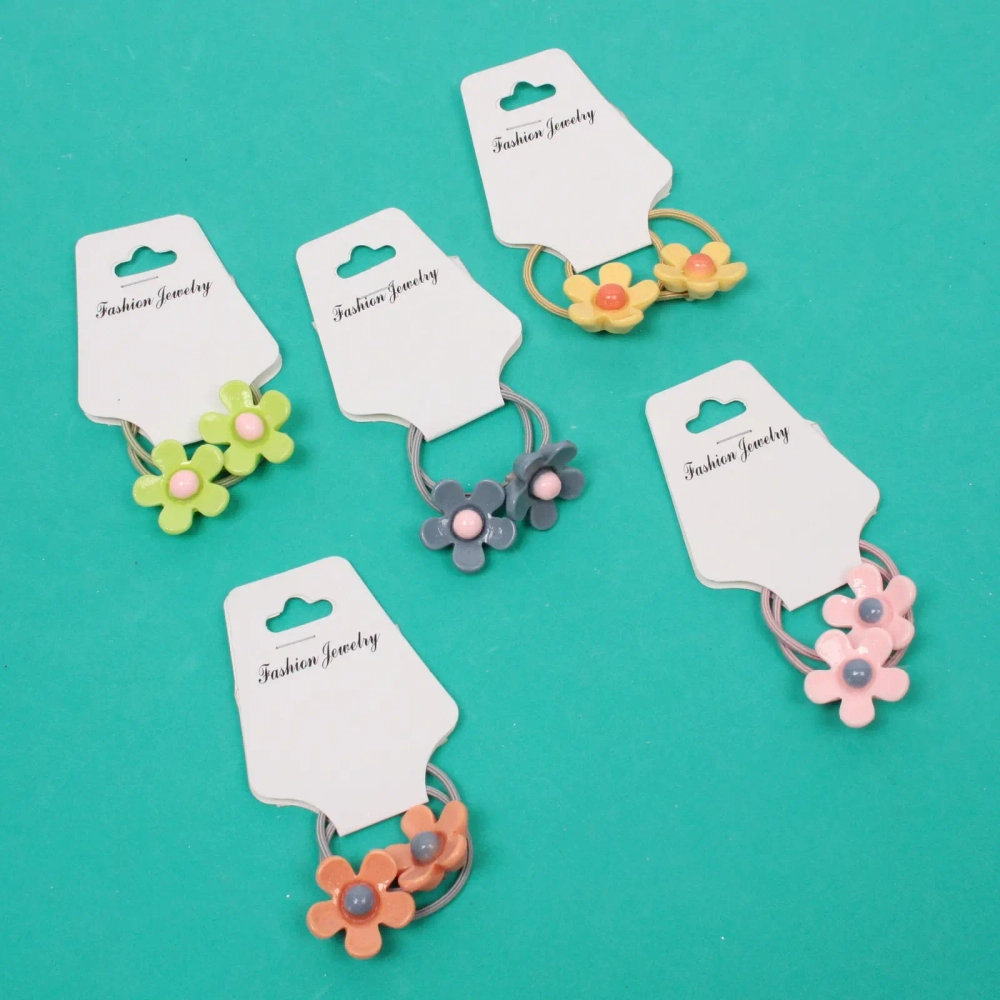 Резинки для волос детские 2 шт «Baby boom - Ромашка», микс 4-5 цветов, d-3,2см