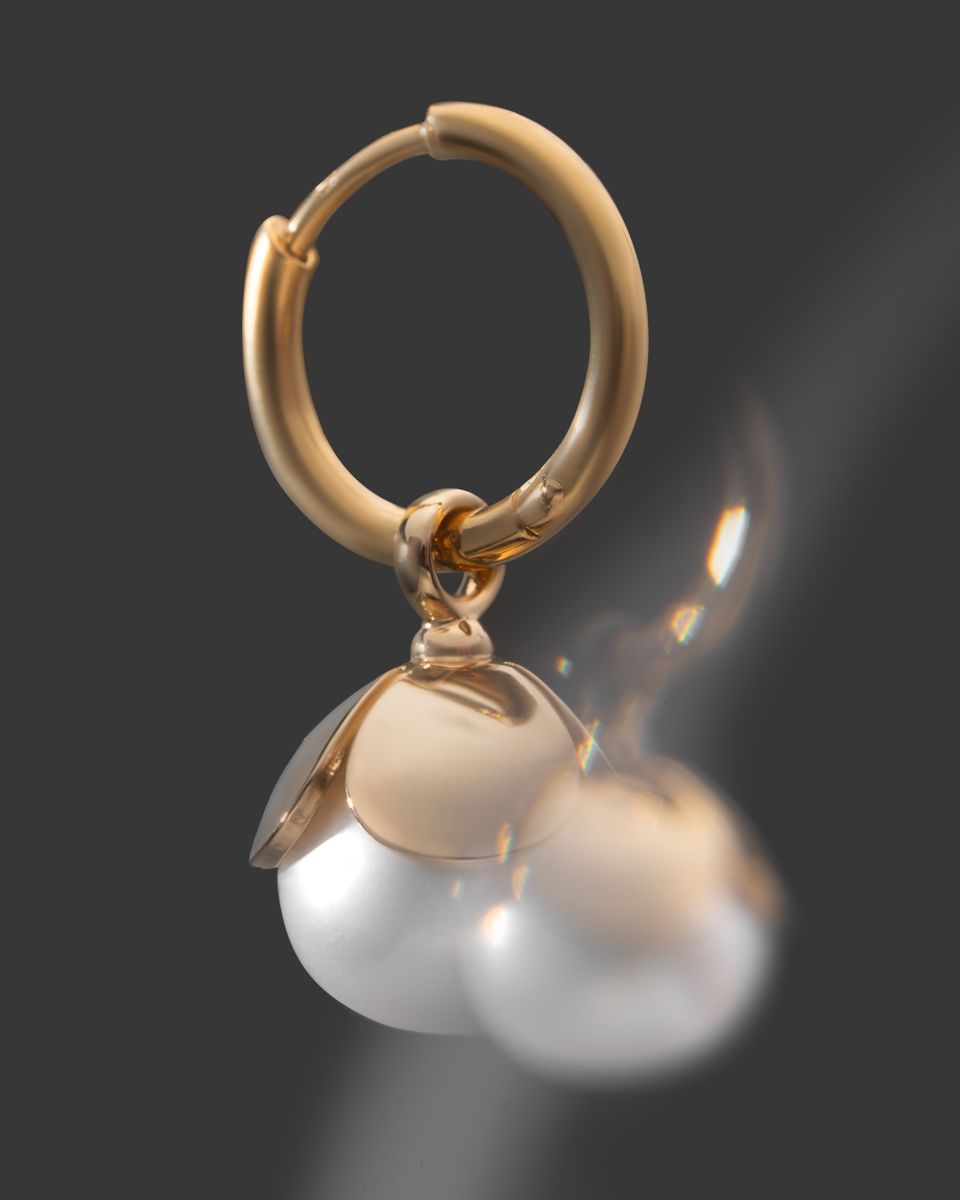 Моносерьга Цветочная Жемчужина