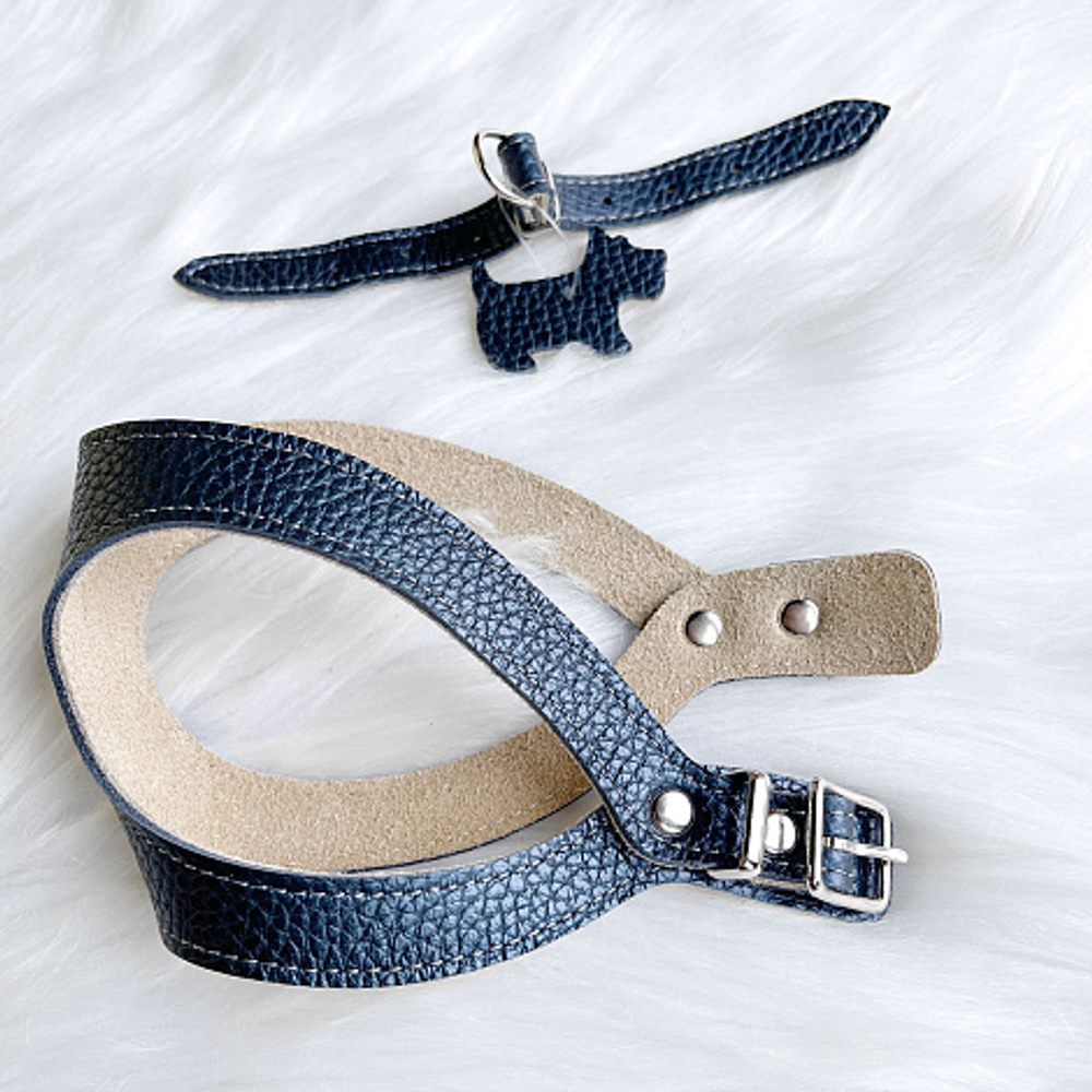 9306 Шлейка кожаная "Перламутр" / PREMIUM