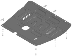 Защита картера двигателя, КПП. 2 мм, Сталь. для Mitsubishi Outlander IV 2022-2024, Motodor.71305