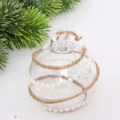 Новогодний шар «Волшебная нежность» 8 см, Бежевый