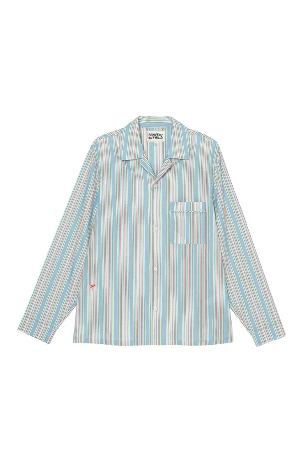 ZARA X BENITO ANTONIO РУБАШКА В ПОЛОСКУ, СВЕТЛО-ГОЛУБОЙ