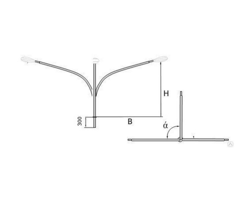 Кронштейн консольный трехрожковый К3К 2-2 горячий цинк
