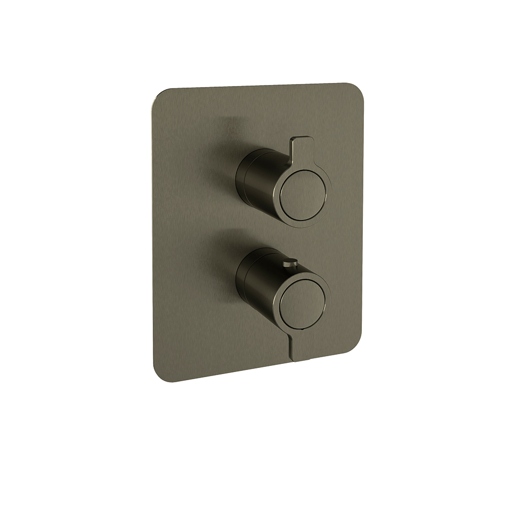 Встраиваемый термостатический смеситель для душа на 2 выхода BLAUTHERM 948722SGR графит