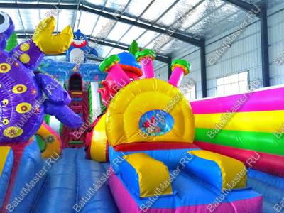 Батут с горкой "В гостях у моря" 12*6*6 м