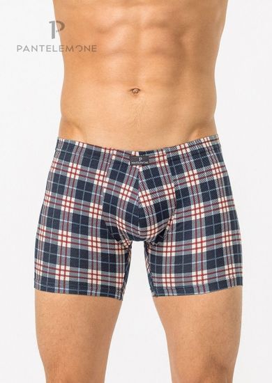 Трусы мужские боксеры удлинённые Pantelemone PMHL-1274, клетка деним экрю