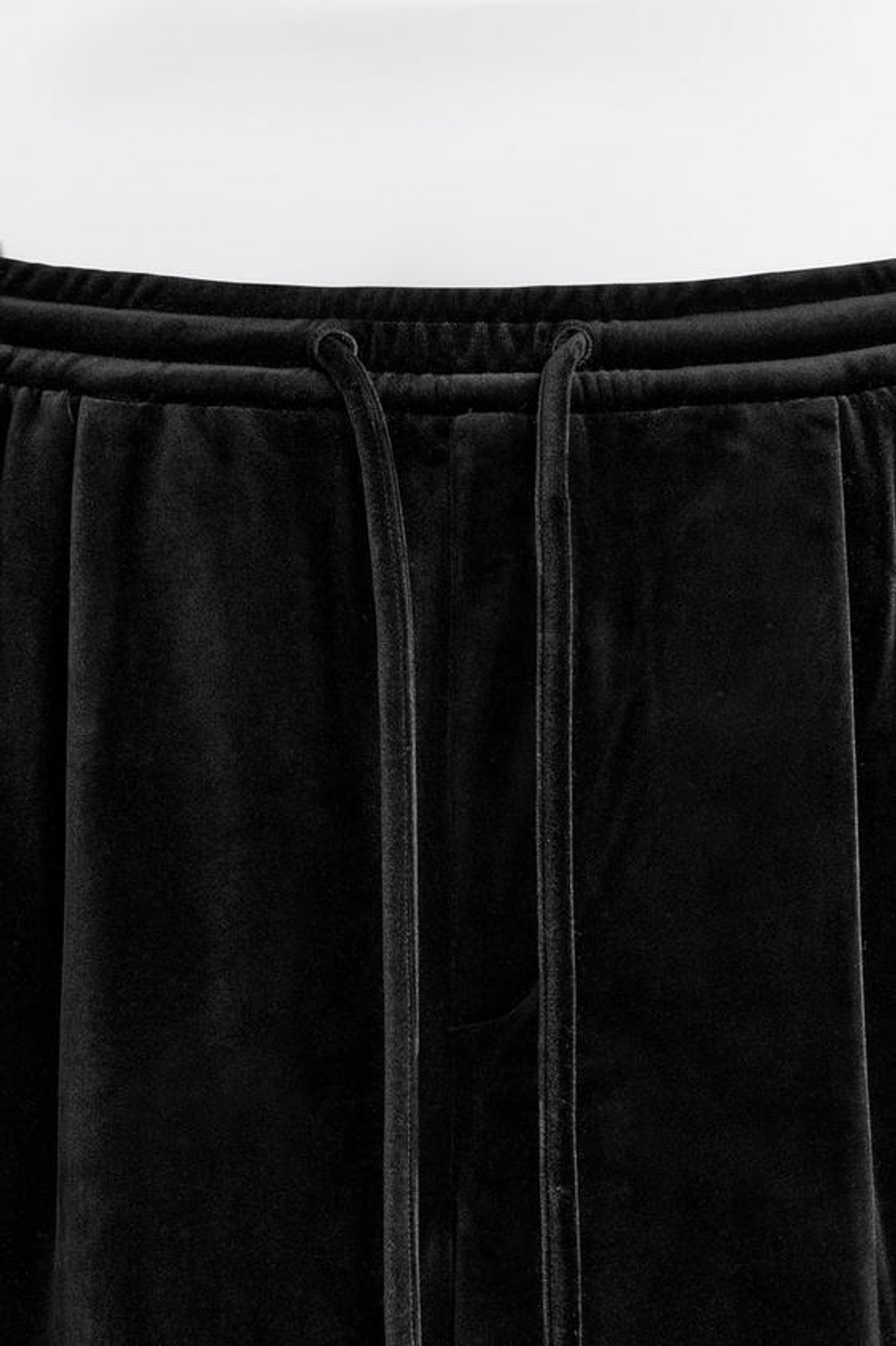 ZARA БРЮКИ RELAXED FIT ИЗ БАРХАТА, ЧЕРНЫЙ