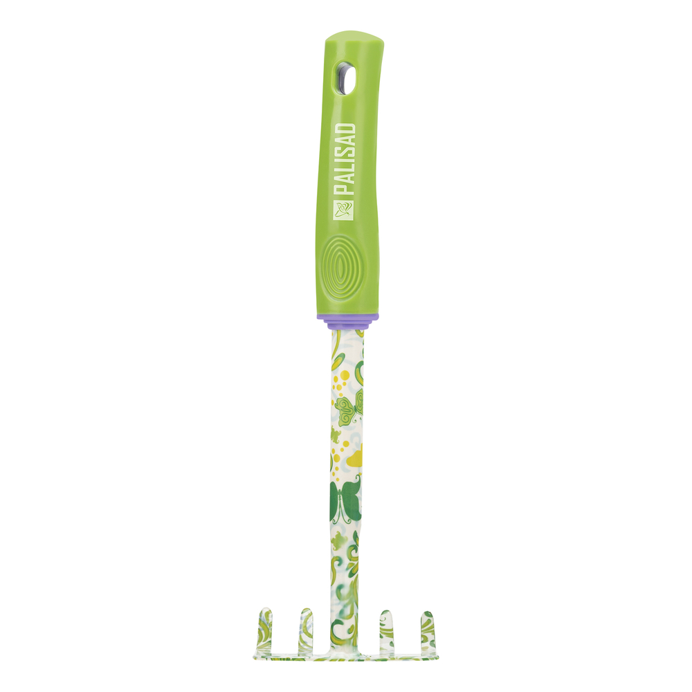 Грабли 5 - зубые, 85 х 310 мм, стальные, пластиковая рукоятка, Flower Green, Palisad