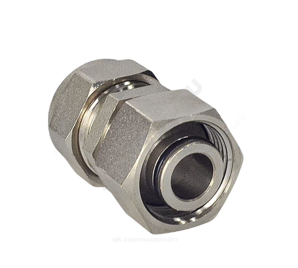 Муфта латунь никель 15Aх3/4" ЕК обжим/ВР STAHLMANN SSFL1503/4BEFE