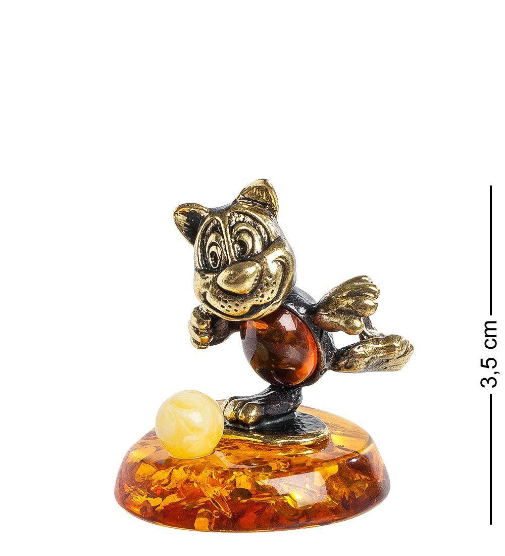 Народные промыслы AM-1329 Фигурка «Барсик футболист» (латунь, янтарь)