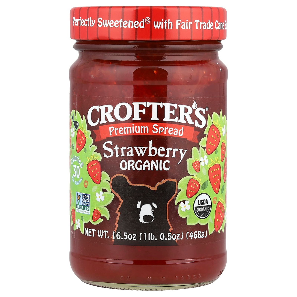Crofter's Organic, Органический спред премиального качества, клубника, 468 г (16,5 унции)