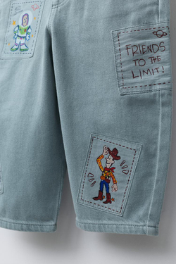 ZARA КОМБИНЕЗОН ИЗ САРЖИ С НАШИВКАМИ TOY STORY © DISNEY PIXAR, ГОЛУБОЙ