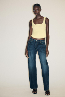 ZARA КОМБИНИРОВАННЫЙ ТОП, ЖЕЛТЫЙ