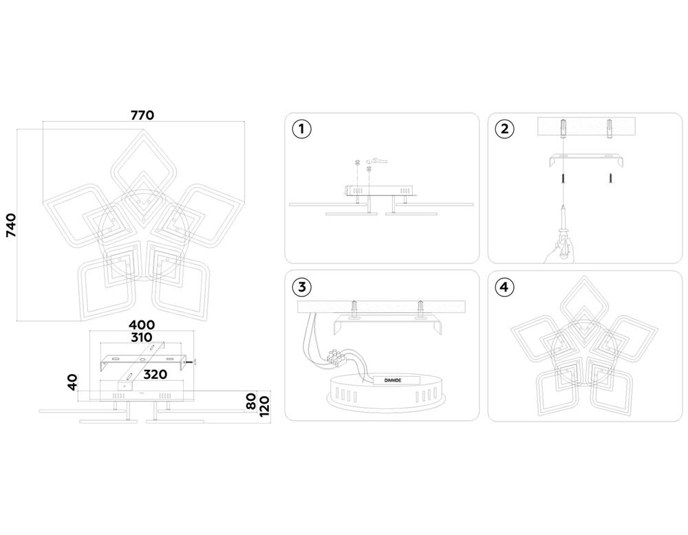 Ambrella Потолочный светодиодный светильник с пультом Original FA8915