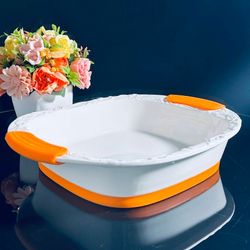 Lenardi 142-131 Квадратное блюдо для запекания 32,5х26,5х6,5см с силикон.ручками в под.уп.(х8)Фарфор