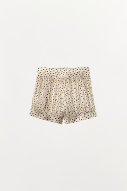 ZARA ШОРТЫ-БАНАНЫ В ГОРОШЕК, ЭКРЮ