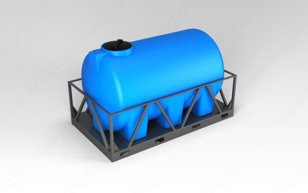 Емкость пищевая в обрешетке ЭкоПром H 3000 л. горизонтальная (253x148x156см;синий) - арт.555725