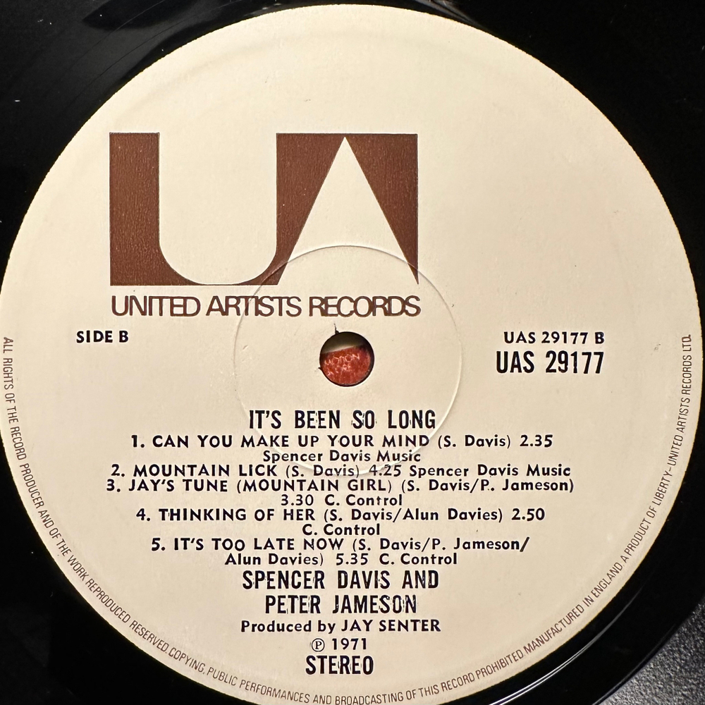 Spencer Davis And Peter Jameson - It's Been So Long (Англия 1971г.)