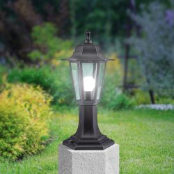 Садово-парковый светильник ЭРА Шестигранные НТУ 06-60-001 черный 6 гранный напольный IP44 Е27 max60Вт | Садово-парковые светильники