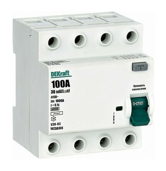 УЗО DEKraft 4П 100А/30мА 00588
