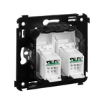 Компьютерная розетка RJ-45 в стену, кат.6А двойная, "Avanti", "Белое облако"