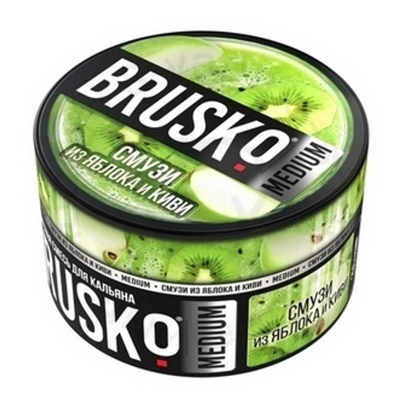 Бестабачная смесь для кальяна BRUSKO, 250 г, Смузи из яблока и киви, Medium (М)