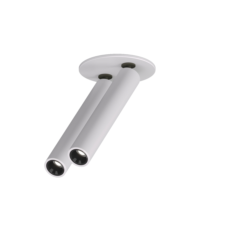 DK2518-WB Поворотный встраиваемый светильник SPACE со светодиодом H138mm d23mm 220V 2*8W 38° 4000К IP20 белый/черный алюминий