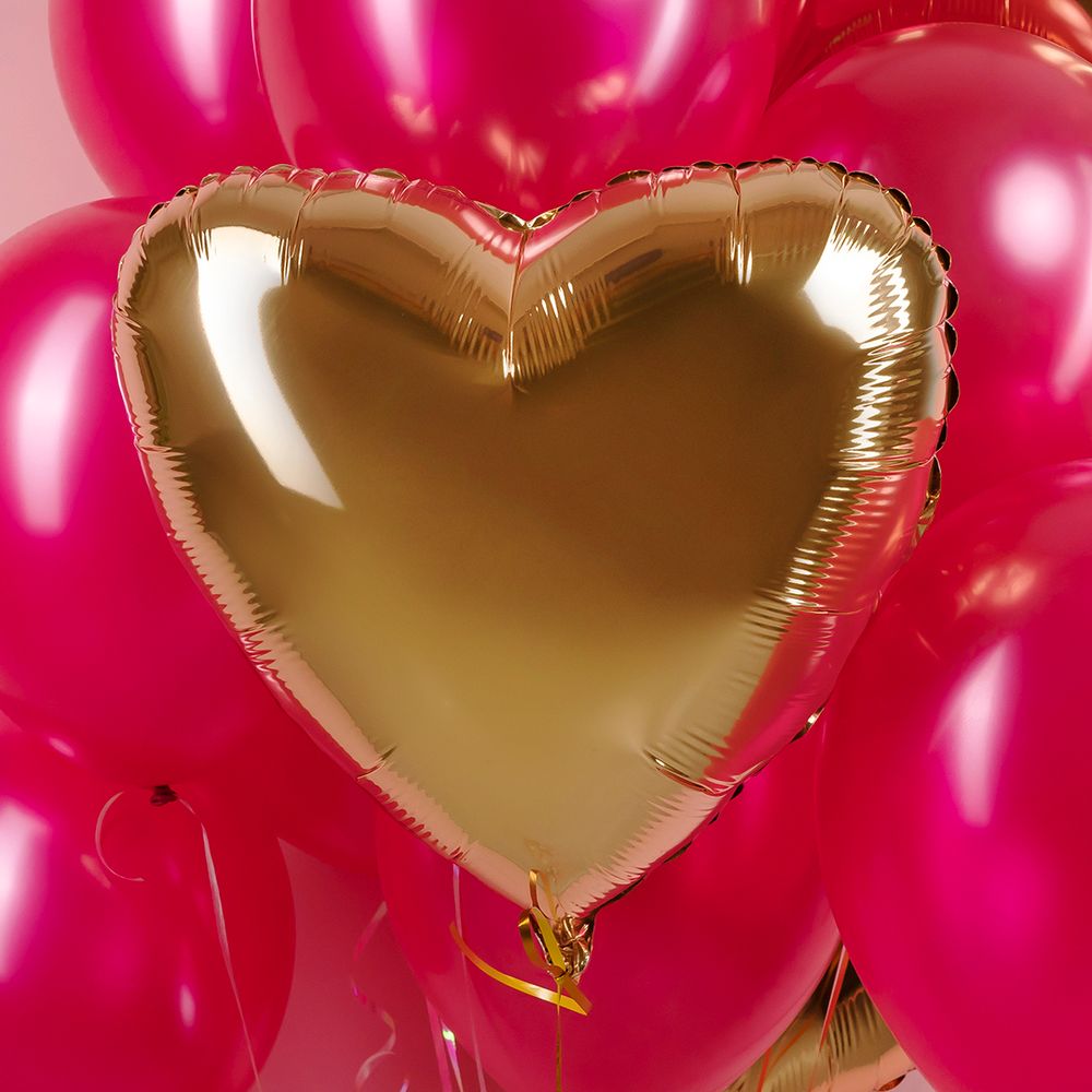 Шар (18''/46 см) Сердце, Античное золото, 1 шт.