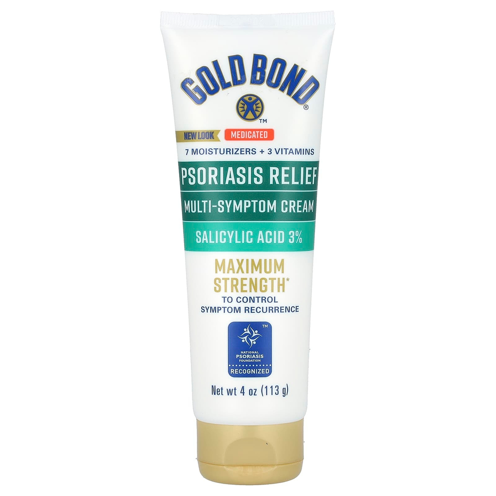 Gold Bond, лечебный крем для облегчения симптомов псориаза, максимальное действие, 113 г (4 унции)