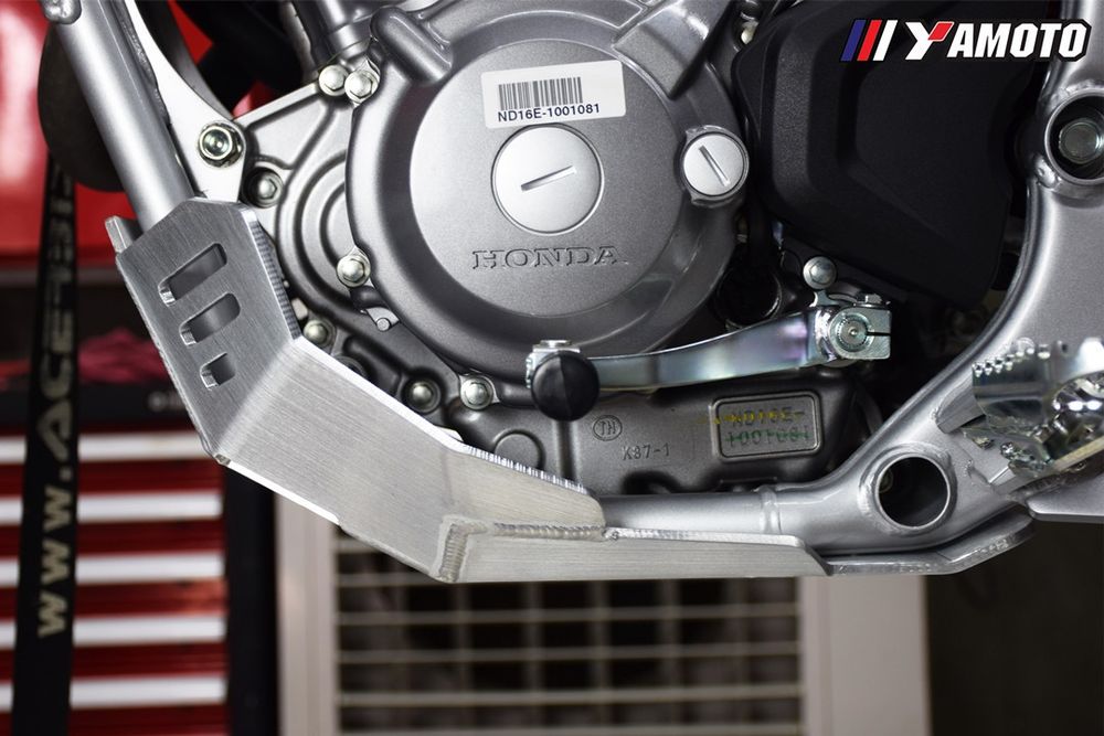 Yamoto Skid Plate for Honda CRF300L (2021-UP). Aluminium, 5mm. Silver