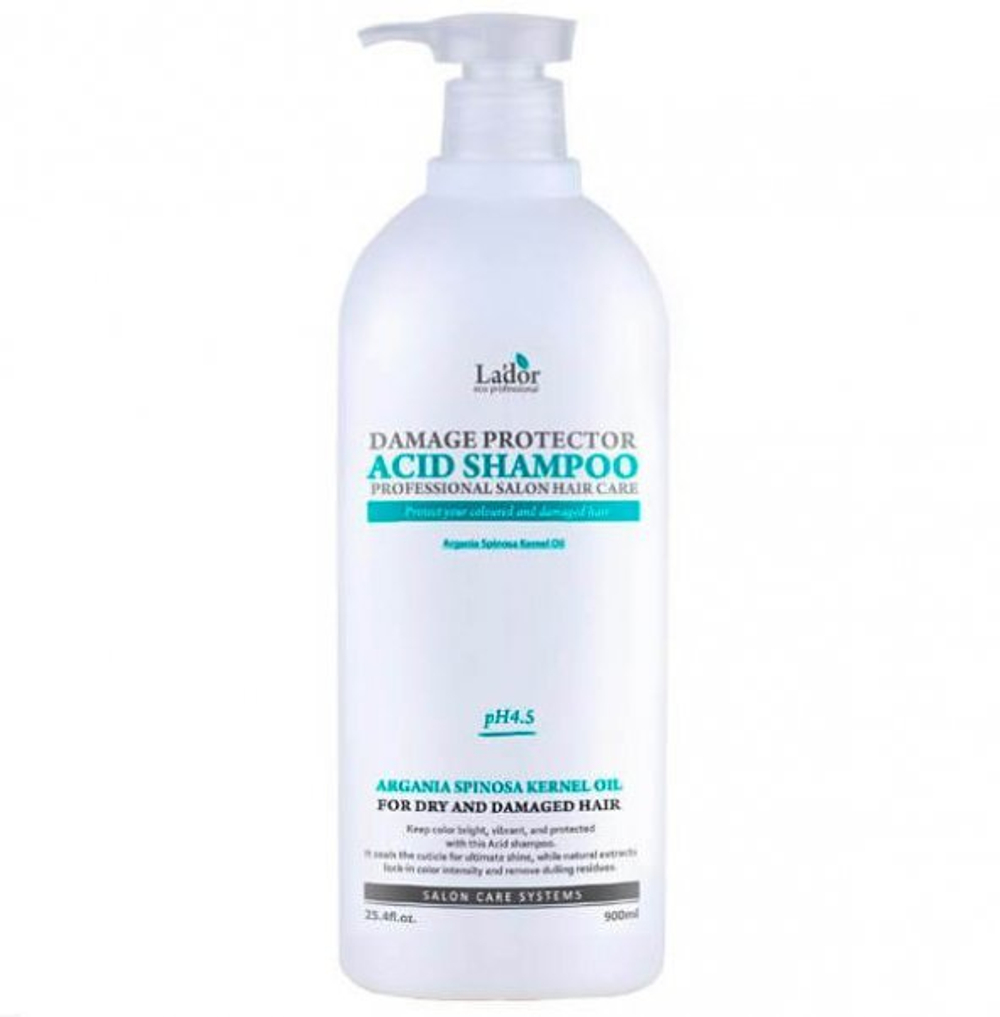 Защитный шампунь для поврежденных волос Lador Damage Protector Acid Shampoo 900 мл.