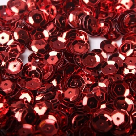 Пайетки граненые, 6 мм, упак./10 гр., 'Астра' (3 красный)