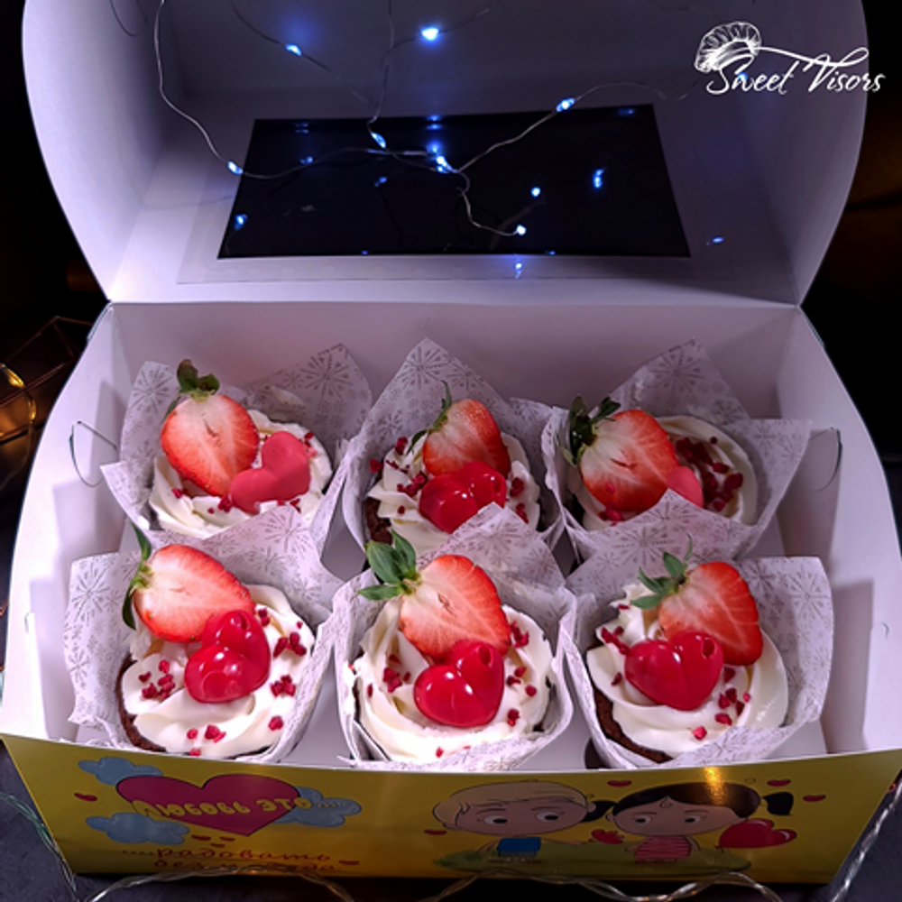 Капкейки на 14 февраля Кондитерская Sweet Visors Сладкие Козырьки Светланы Дегтеревой