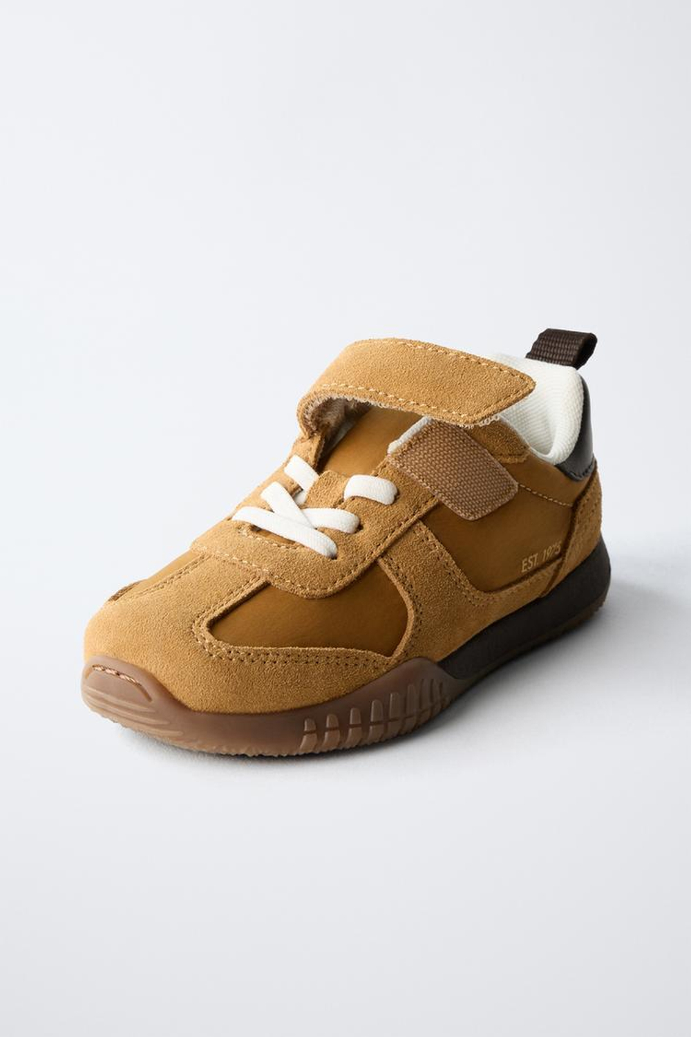 ZARA СПОРТИВНЫЕ КРОССОВКИ В СТИЛЕ РЕТРО, КОРИЧНЕВЫЙ