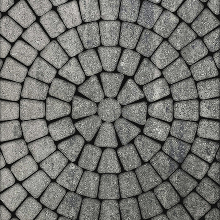 Тротуарная плитка КЛАССИКО (круг) - Искусственный камень Шунгит, комплект из 3 видов плит