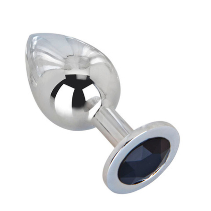 Большой плаг из стали с кристаллом BLACK RAVE