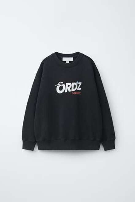 ZARA ТОЛСТОВКА С ЛОГОТИПОМ, ТЕМНЫЙ АНТРАЦИТ