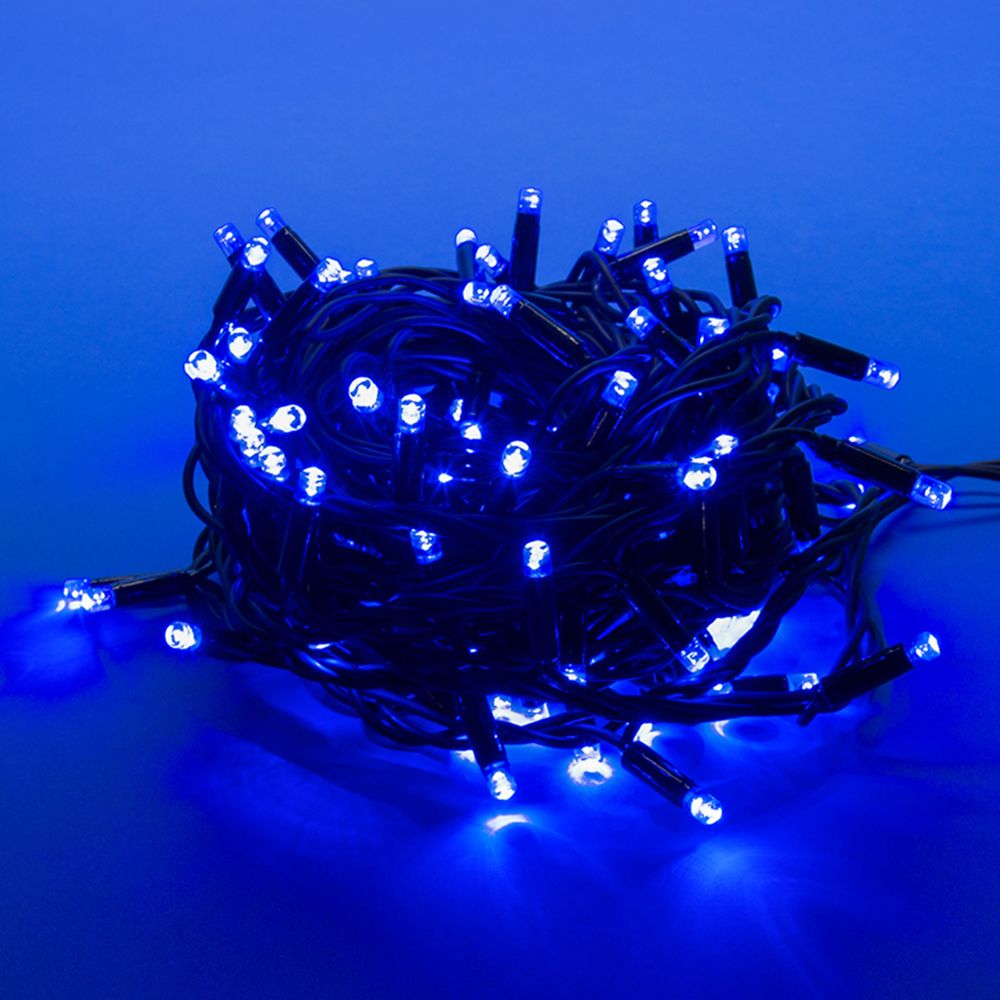 ULD-S1000-120-DBA BLUE IP67 Гирлянда светодиодная с контроллером. 10м. 120 светодиодов. Синий свет. Провод черный. ТМ Uniel