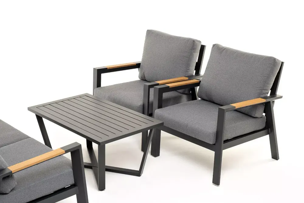 "Орхидея" лаунж-зона 4-местная из алюминия, цвет темно-серый