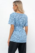 Костюм брючный (голубой/черный) К11-79/3 Nikol