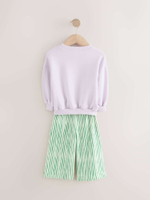 Толстовка и брюки широкие в комплекте для девочки Next E54-953, Сиреневый, Зеленый