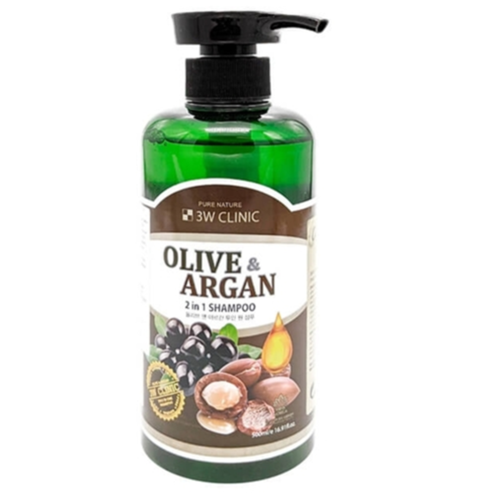 3W Clinic Шампунь для волос «аргановое масло/олива» - Olive&amp;argan 2in1 shampoo, 500мл