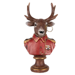 Декор "Бюст оленя в пенсне" 10x8x19см Поликерамика